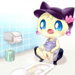  arutobox female melodytchi peeing spread_legs spreading steam sweat tamagotchi toilet urine 