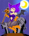  1girl boots cat furry grave halloween halloween_costume open_mouth purple_hair solo tasogare_aozora yellow_eyes 