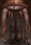  blood commentary_request gloves hat helmet katekari_yuusuke male_focus monster muscle pale_skin pyramid_head silent_hill silent_hill_2 solo weapon 