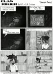  2018 animal_humanoid animated anthro black_and_white brown_fur canine clothed clothing comic digital_media_(artwork) doberman dog dream english_text fur hair holding_object humanoid inside john_rikier male mammal monochrome simple_background sitting sleeping slice_of_life speech_bubble sweetfiction television text underwear webcomic 