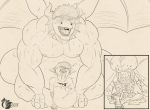  age_difference balls belly butt canine cum dragon dugan eyewear fox glasses inflation male male/male mammal metalfoxt_(artist) musclegut orgasm overload pecs penis pinned remmy saliva size_difference sketch sweat wet 