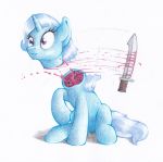  2018 blood colored_pencil death decapitation equine female feral friendship_is_magic gore hair horn horse mammal my_little_pony nude pencil_(artwork) pony simple_background stallionslaughter traditional_media_(artwork) trixie_(mlp) unicorn white_background 