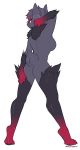  alpha_channel anthro anthrofied big_breasts breasts butt claws digital_media_(artwork) female fur green_eyes hair half-closed_eyes hi_res looking_at_viewer looking_back mammal matchapaw nintendo nude pok&eacute;mon pok&eacute;mon_(species) simple_background solo transparent_background tuft video_games zorua 