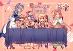  &gt;_&lt; :d ^_^ apron ascot bangs bat_wings black_dress black_footwear blonde_hair blue_bow blue_dress blue_eyes blue_hair blue_neckwear blue_ribbon blush boots bow bowl breasts brown_footwear cake capelet center_frills chair closed_eyes commentary_request crescent crystal diagonal-striped_background diagonal_stripes double_v dress engrish eye_contact eyebrows_visible_through_hair fangs flandre_scarlet food frilled_apron frilled_shirt_collar frills from_side full_body green_dress green_hat hair_between_eyes hair_bow hand_up handkerchief hands_up hat hat_bow hat_ribbon high_heels holding hong_meiling hourglass izayoi_sakuya juliet_sleeves kirero koakuma loafers long_hair long_sleeves looking_at_another maid maid_apron maid_headdress medium_breasts mob_cap multiple_girls neck_ribbon one_side_up open_mouth orange_hair own_hands_together patchouli_knowledge petticoat pink_background pink_dress pink_hat pitcher plate pointy_ears profile puffy_sleeves purple_eyes purple_hair ranguage red_bow red_eyes red_footwear red_hair red_neckwear red_ribbon red_vest remilia_scarlet ribbon shirt shoes short_hair siblings sidelocks silver_hair sisters sitting smile standing striped striped_background table tablecloth teapot tiered_tray touhou translation_request triangle v very_long_hair vest white_apron white_hat white_shirt wings wrist_cuffs yellow_neckwear 