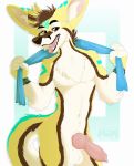  absurd_res animal_genitalia animal_penis balls canine canine_penis erection fennec fox hi_res kwik_(artist) looking_at_viewer lumunix male mammal nude penis pinup pose solo 
