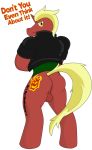  2018 alpha_channel anthro backsack ball balls bottomless butt clothed clothing dialogue digital_media_(artwork) english_text equine fan_character firebrand_(character) friendship_is_magic hair horn horse invalid_tag jacket leather looking_at_viewer male mammal my_little_pony notkastar pony shirt signature solo text unicorn 