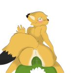  anal anthro avian blush butt canine erection feathers fox green_penis hi_res humanoid_penis jasper_(character) linkzerofurry_(artist) male male/male mammal nude penis weaver_(character) 