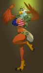  avian bikini bird clothing denali_zebriskie eagle female hat salute swimsuit uni uniform wings 