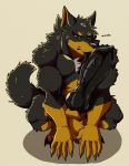  2018 4_toes 5_fingers abs animal_genitalia animal_penis anthro autofellatio balls beauceron biceps black_fur black_nose black_penis black_sclera brown_fur brown_nose canine canine_penis claws digitigrade dog doggieo doggieo_(character) ear_scratch erection fluffy fur gloves_(marking) hyper hyper_penis knot licking looking_at_viewer male mammal markings masturbation multicolored_fur muscular muscular_male muscular_thighs nude one_eye_closed oral oral_masturbation orange_eyes pawpads paws pecs penile_masturbation penis penis_lick sex sheath simple_background sitting solo thick_penis toes tongue tongue_out two_tone_fur underwere_(doggieo) vein veiny_penis were weredog 