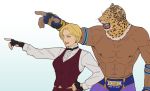  animal_head feline female hanpetos human jaguar king_(king_of_fighters) king_(tekken) king_of_fighters male mammal pointing pose tekken video_games wrestling 