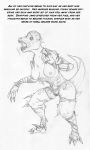  arania breasts claws clothing experiment fangs female mad_scientist mammal monochrome reptile scale scalie shocked sketch solo standing torn_clothing transformation 