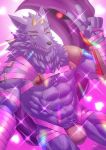  abs armor bathym canine clothing demon grin horn jockstrap jonathan_oceans leather male mammal muscular muscular_male peace_sign_(disambiguation) pecs pose smile sparkles tokyo_afterschool_summoners unconvincing_armor underwear wolf 