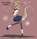  clothed clothing crossdressing dialogue fur hair lopin male school_uniform shirt skirt text uniform valsalia yinglet 