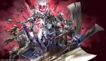  4boys astaroth_(soulcalibur) axe highres holding holding_axe holding_sword holding_weapon isabella_valentine junny lizardman_(soulcalibur) multiple_boys nightmare_(soulcalibur) official_art soul_edge_(weapon) soulcalibur soulcalibur_vi sword weapon zweihander 