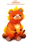 2018 ambiguous_gender bear campfire claws cryptid-creations eyes_closed feral fire flame_fur humor mammal marshmallow pun simple_background solo white_background wood 