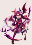  akina armor destiny_child garter heterochromia horns no_bra weapon wings 