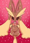  ambiguous_gender anthro bottomless clothed clothing lopunny nintendo pasaran pok&eacute;mon pok&eacute;mon_(species) red_background red_eyes simple_background solo video_games 