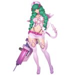  1girl alternate_costume argyle_cutout belt boots breasts cap cleavage cross curly_hair drill_hair elbow_gloves fake_tail female fiore_brunelli full_body garter_straps gloves green_hair green_lips hair_ornament hand_on_hip hat heart high_heels holding holding_weapon large_breasts leg_tattoo legwear leotard lipstick long_hair looking_at_viewer makeup midriff miniskirt navel needle nurse nurse_cap official_art pink_gloves pink_legwear revealing_clothes simple_background skirt solo square_enix standing star_ocean star_ocean_anamnesis star_ocean_integrity_and_faithlessness tail tattoo thigh_boots thigh_tattoo thighhighs thong thong_leotard transparent_background twin_drills twintails very_long_hair weapon wings yellow_eyes 
