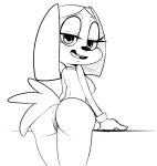  anthro black_and_white brandy_and_mr._whiskers brandy_harrington breasts butt canine disney dog female mammal monochrome nipples nude pussy simple_background smile solo sourspot white_background 