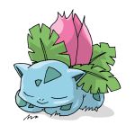  ambiguous_gender feral ivysaur nintendo pasaran pok&eacute;mon pok&eacute;mon_(species) simple_background sleeping solo video_games white_background 