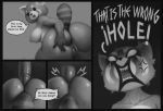  aggressive_retsuko anal anal_penetration angry anus big_butt breasts butt disembodied_penis duo english_text erect_nipples erection female female_penetrated male male_penetrating mammal monochrome nipples nude open_mouth penetration penis pussy red_panda retsuko sanrio sex sharp_teeth solo_focus speech_bubble ssocrates teeth text voluptuous wrong_hole 