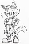  anthro auntymoira cat cheshire_thaddeus_felonious clothed clothing fan_character feline looking_at_viewer male mammal mobian_(species) one_eye_closed simple_background solo sonic_(series) wink 