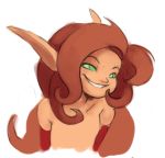  blood_elf dogyd elf female green_eyes humanoid simple_background smile solo video_games warcraft white_background young 