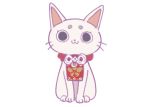  animal booota cat enishi_(himote_house) full_body grey_eyes himote_house looking_at_viewer lowres no_humans official_art red_neckwear solo transparent_background white_cat 