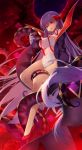  :o absurdres arm_at_side baisi_shaonian bangs bare_legs bare_shoulders bb_(fate)_(all) bb_(swimsuit_mooncancer)_(fate) black_coat bow breasts coat commentary_request covered_navel covered_nipples dark_background eyebrows_visible_through_hair fate/grand_order fate_(series) full_body gloves hair_between_eyes hair_bow high_heels highleg highleg_leotard highres impossible_clothes impossible_leotard large_breasts leotard long_hair neck_ribbon open_clothes open_coat open_mouth pink_eyes purple_hair red_bow red_footwear red_neckwear red_ribbon ribbon shaded_face sideboob sitting solo straight_hair tentacles very_long_hair white_gloves white_leotard 