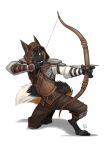  2018 anthro arrow bow_(weapon) canine clothed clothing digital_media_(artwork) fox fur furrybob hi_res holding_object holding_weapon male mammal ranged_weapon simple_background solo weapon white_background 