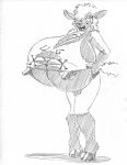  2017 anthro big_breasts breasts caprine erect_nipples female greyscale hanging_breasts huge_breasts lactating looking_at_viewer mammal molly_mcalister monochrome nipples nude sheep sketch solo wolfkidd 