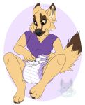  breasts canine chest_tuft claws clothed clothing diaper dog female fully_clothed german_shepherd humanoid_hands lily_(draugr) mammal rileykit solo tuft 