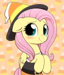  2018 equine eyelashes female feral fluttershy_(mlp) friendship_is_magic hat hi_res looking_at_viewer mammal moozua my_little_pony pegasus smile solo wings 