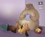  bear book calendar canine diaper dog duo english_text feces hazardouskink male male/male mammal messy_diaper obese overweight reading scat soiling text urine wet_diaper wetting 
