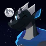  ambiguous_gender arwing64 clothing dragon hi_res hoodie horn icon looking_at_viewer moon night one_eye_closed pyr scalie smile solo wink 