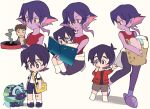  2boys ^_^ bag bandaid bandaid_on_knee black_hair black_sclera book brown_hair child closed_eyes family frying_pan grey_eyes hood hoodie keith's_father_(voltron) keith_(voltron) kosmo krolia laundry laundry_basket messenger_bag miyata_(lhr) multicolored_hair multiple_boys open_mouth pink_hair purple_eyes purple_hair purple_skin reading shorts shoulder_bag smile smoke spoilers suspender_shorts suspenders tank_top two-tone_hair voltron:_legendary_defender wolf yellow_eyes yellow_sclera younger 