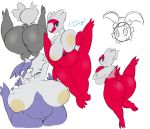  2018 absurd_res anthro areola belly big_areola big_breasts big_butt blush breast_expansion breasts butt cosmicscourge female hi_res huge_breasts huge_butt hyper hyper_breasts latias legendary_pok&eacute;mon magearna mega_evolution mega_latias nintendo not_furry nude pok&eacute;mon pok&eacute;mon_(species) presenting presenting_hindquarters pussy simple_background sketch slightly_chubby thick_thighs video_games voluptuous wide_hips 