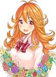  :d antenna_hair blonde_hair blue_flower blue_rose bow bowtie daisy eyebrows_visible_through_hair flower hair_between_eyes hibiscus koukoku long_hair looking_at_viewer open_mouth pink_shirt purple_flower purple_rose red_bow red_eyes red_flower red_rose rose school_uniform shiny shiny_hair shirt simple_background smile solo striped striped_bow tokyo_7th_sisters upper_body usuta_sumire white_background white_cardigan white_flower yellow_flower yellow_rose 