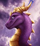  2018 absurd_res day digital_media_(artwork) dragon feral hi_res horn male outside purple_eyes purple_scales scales scalie sky solo soulsplosion spines spyro spyro_the_dragon video_games western_dragon 