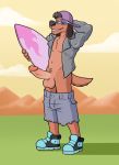  anthro backwards_baseball_cap balls baseball_cap blueballs canine dog erection eyewear hat humanoid_penis male mammal penis poochie_(the_simpsons) solo sunglasses the_simpsons 