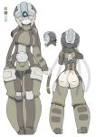  1girl android ass ass_cutout butt_crack character_sheet female from_behind gyurinos helmet original pale_skin solo 