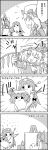  apple arms_up ascot bow braid comic commentary_request drawing easel emphasis_lines flandre_scarlet food fruit greyscale hair_bow hat hat_ribbon highres holding holding_pencil hong_meiling long_hair lying mob_cap monochrome one_eye_closed painting_(object) pencil person_on_back poking remilia_scarlet ribbon short_sleeves side_ponytail smile star tani_takeshi touhou translation_request twin_braids very_long_hair wings yukkuri_shiteitte_ne 