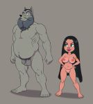  anthro beard breasts canine circe disney ducktales duo facial_hair female grey_background hair human long_hair male mammal merlock nipples nude penis pig porcine pussy simple_background teacupmerlock wolf 