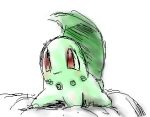  ambiguous_gender chikorita feral nintendo pasaran pok&eacute;mon pok&eacute;mon_(species) red_eyes simple_background solo video_games white_background 