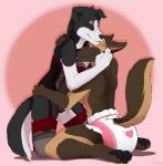  anthro anthro_on_anthro big_breasts biped border_collie breasts canine clothed clothing collie diaper dog duo female female/female fetish-art fully_clothed fur german_shepherd hair happy hug kana_(draugr) mammal partially_clothed smile topless trisha_(draugr) 