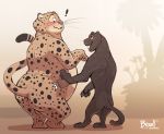  2018 anthro backsack balls benjamin_clawhauser blush braeburned butt disney duo feline male male/male mammal nude outside overweight panther public renato_manchas zootopia 