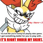 anthro braixen breasts canine clenched_teeth creepy dialogue digital_media_(artwork) edit evil_grin eyelashes female fluffy fox fur grin half-length_portrait humor imminent_rape inner_ear_fluff insane looking_at_viewer mammal meme multicolored_fur naughty_face nintendo nude orange_fur plantigrade pok&eacute;mon pok&eacute;mon_(species) portait portrait raidenthedeoxys reaction_image red_eyes red_fur red_nose simple_background smile sneer solo standing teeth text video_games white_background white_fur yandere yellow_fur 