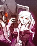  black_background dragon female_my_unit_(fire_emblem:_kakusei) fire_emblem fire_emblem:_kakusei fire_emblem_heroes gimurei long_hair looking_at_viewer my_unit_(fire_emblem:_kakusei) red_eyes robe sayoyonsayoyo silver_hair simple_background twintails twitter_username upper_body wide_sleeves 