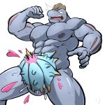  &lt;3 2017 5_fingers abs ambiguous_gender ambiguous_on_anthro anthro anthro_on_feral balls bestiality biceps big_muscles biped blue_body crest cum digital_drawing_(artwork) digital_media_(artwork) drooling duo echinoderm feral frown grey_balls grey_body grey_nipples half-closed_eyes half-length_portrait hatching_(technique) humanoid_hands interspecies korean larger_anthro larger_male lighting looking_at_another looking_at_partner looking_down looking_pleasured machoke maldu male male/ambiguous male_on_feral marine multicolored_body muscular muscular_male muscular_thighs neck_muscles nintendo nipples nude on_top on_top_of open_frown open_mouth oral pecs pink_body pink_stripes pink_tongue pok&eacute;mon pok&eacute;mon_(species) portrait quads raised_arm reptile saliva scalie shadow shocked simple_background size_difference smaller_ambiguous smaller_feral snout spikes spread_legs spreading standing striped_body stripes surprise sweat tears teeth tongue torogao toxapex triceps two_tone_body video_games white_background wide_stance yellow_body 