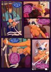  anthro areola bat bdsm big_breasts bondage bound breasts camel_toe clothed clothing comic dialogue female hanging_breasts human male mammal nipples rouge_the_bat scificat sonic_(series) topless 